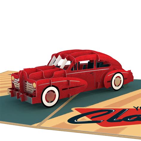 Buy Lovepop Happy Birthday Classic Car Pop Up Card, 5x7-3D Birthday ...