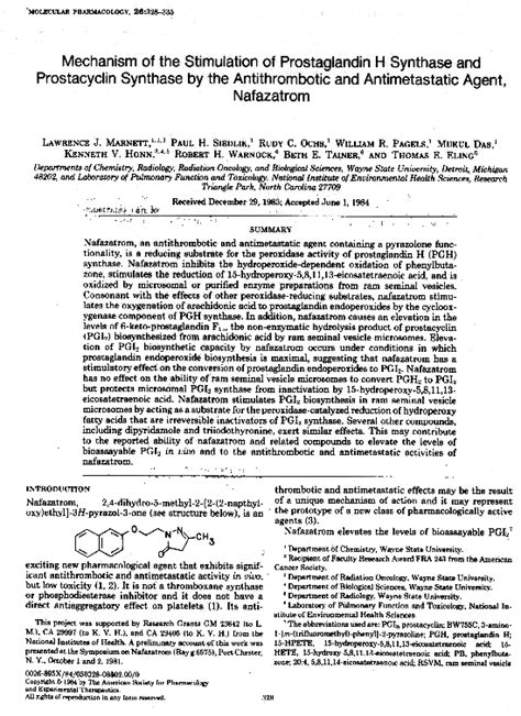 (PDF) Mechanism of the stimulation of prostaglandin H synthase and ...