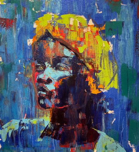 Abstract Portrait of Woman – Acrylic Painting – Farnham Art Society member Kit Bowles ...