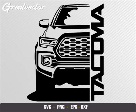 Pick up Tacoma Front View L EPS SVG PNG Dxf L Vector Art - Etsy