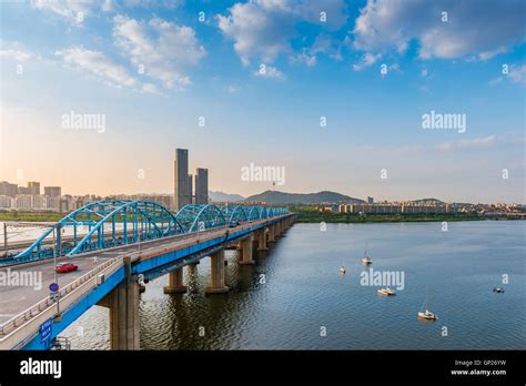 Dongjak Bridge And Han River In Seoul City South Korea Stock Image Colourbox ...