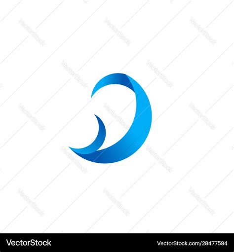 Alphabet letter d wave logo icon symbol simple Vector Image