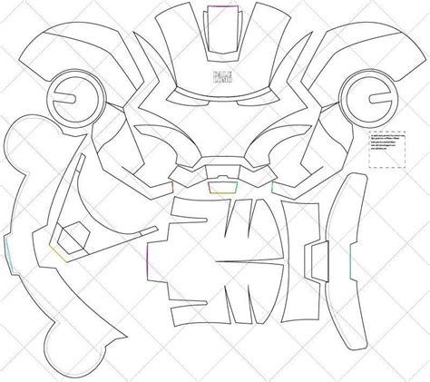 Iron Man Mark 4 Helmet A4 & Letter Size PDF Template ready to Print ...