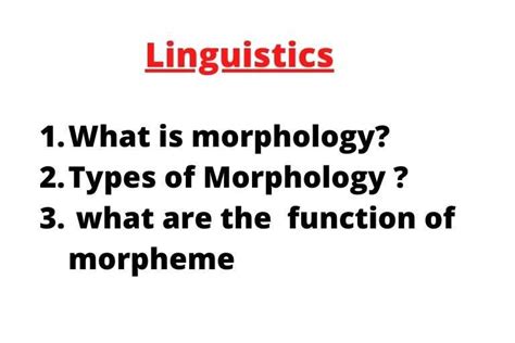 morphology definition| types | function of morpheme - English FN