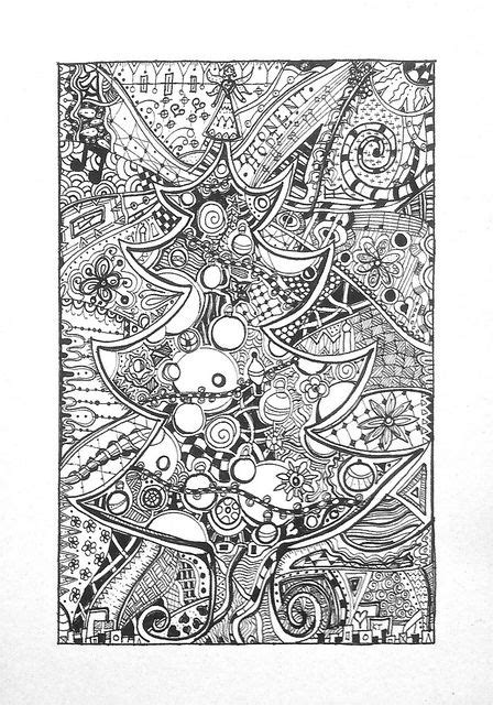 Christmas Tree Zentangle | Flickr - Photo Sharing! Pattern Coloring Pages, Adult Coloring Book ...