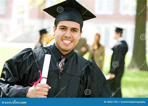 Graduation: Hispanic Student Happy To Graduate Stock Photo - Image ...