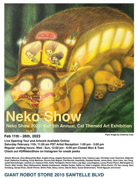 Neko Show 2023: Our 5th Annual, Cat Themed Art Exhibition at GIANT ROB ...