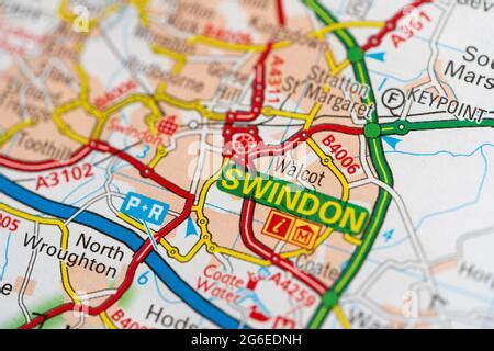 Road Map of Swindon, Wiltshire, England Stock Photo - Alamy