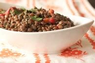 Lentil Salad with Roasted Red Peppers, Olives and Almonds | What Would Cathy Eat?