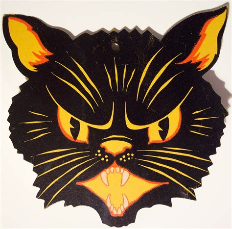 Vintage Halloween Diecut cat head | About 5 1/4 inches tall | Flickr