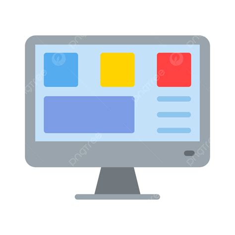 Work Station Flat Icon Vector, Computer, Desktop, Station PNG and Vector with Transparent ...