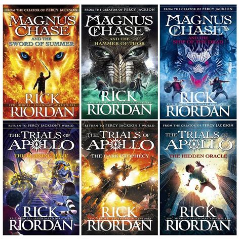 Trials of Apollo and Magnus Chase Series 6 Books Collection Set By Ric – Lowplex