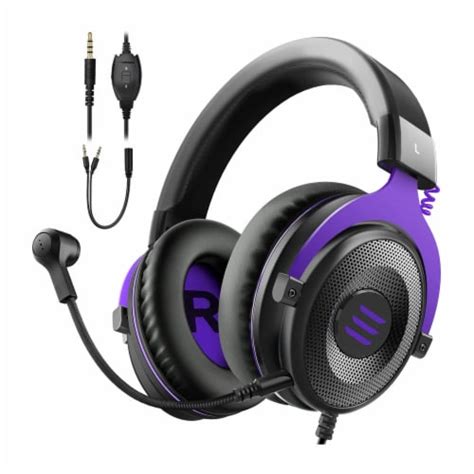 EKSA Gaming Headset for PC, Xbox, PS4, and PS5 w/ Detachable Microphone ...