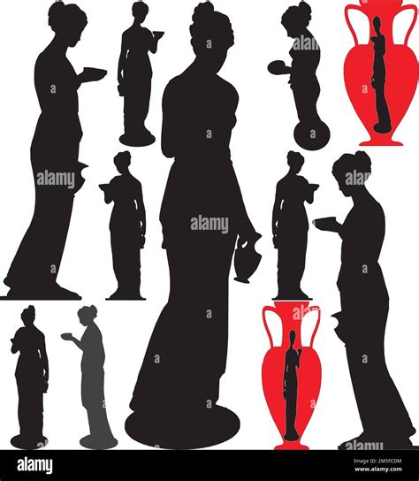 Antique Statue Of Venus Silhouette Vector. Illustration On White ...