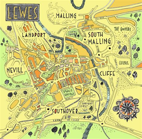 Map of Lewes - Helen Cann