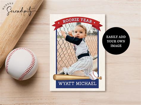 Baseball Players Card Rookie of the Year Trading Card First Birthday ...