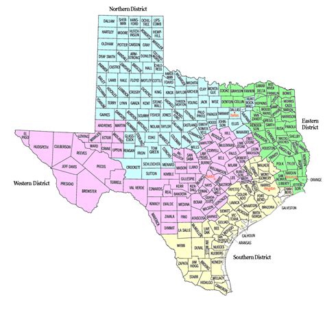 Texas Federal Judicial Districts Map