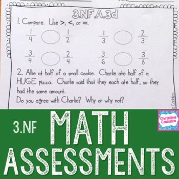 3rd Grade Fractions Math Assessments by Christine Cadalzo | TPT