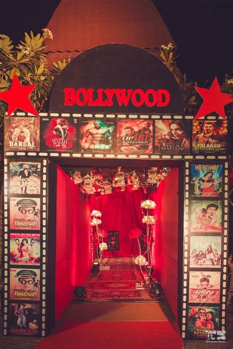 Photo of Bollywood theme sangeet entrance decor idea | Bollywood party decorations, Bollywood ...