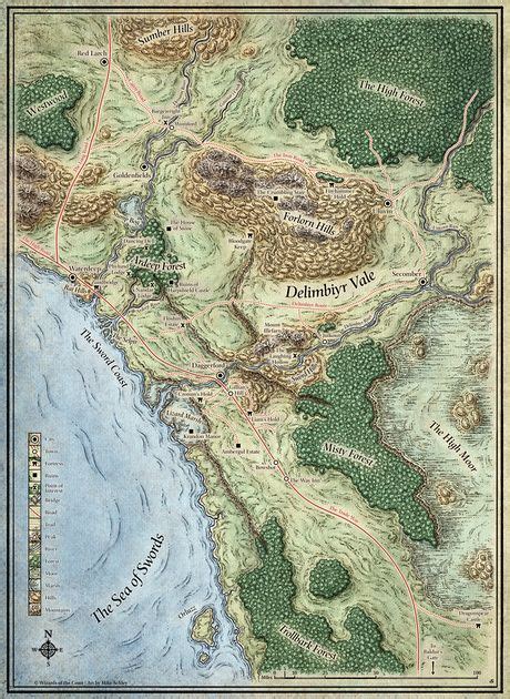 Forgotten Realms Regional Maps | The Sword Coast; Daggerford Region ...