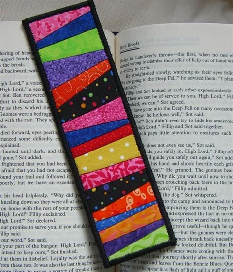 Quilted Fabric Bookmark Bright Crazy Patchwork | Crazy patchwork, Quilt ...