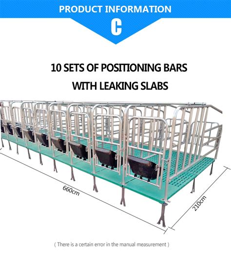 Pig farrowing crates column