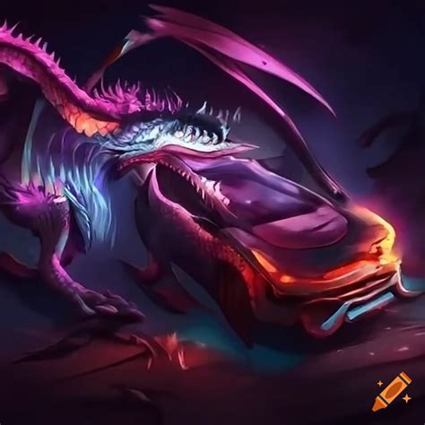 Dragon car illustration