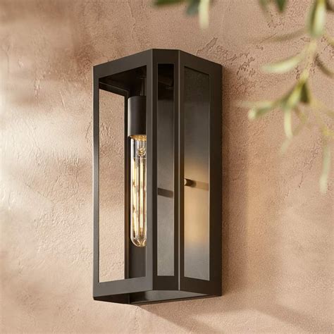 Trystan 13" High Bronze and Glass Outdoor Wall Light - #64W61 | Lamps Plus Trystan 13… | Outdoor ...