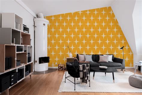 Brighten up your Home with Starburst Yellow Wallpaper | Happywall