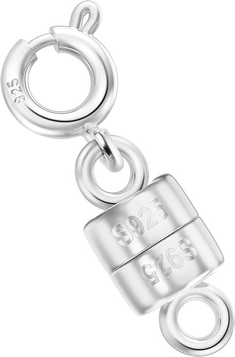 Amazon.com: Ofiuny Magnetic Necklace Clasps and Closures 925 Sterling Silver Mini Magnetic ...