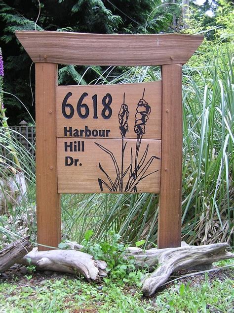 cattail address sign 2 | Address signs for yard, House address sign ...