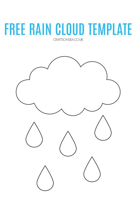 Free Rain Cloud Template (Printable PDF) | Weather crafts, Cloud template, Rain crafts