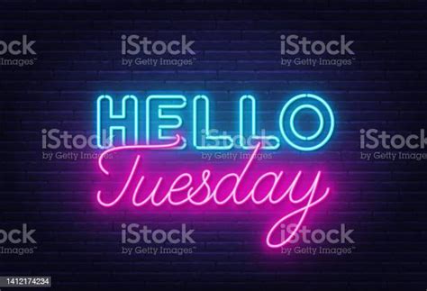 Hello Tuesday Sign On Brick Wall Background Stock Illustration - Download Image Now ...