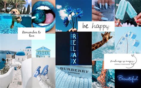 Desktop Wallpaper / Blue Aesthetic / Collage - Etsy