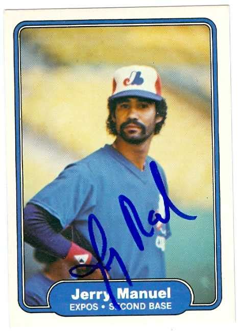 Jerry Manuel autographed Baseball Card (Montreal Expos) 1982 Fleer