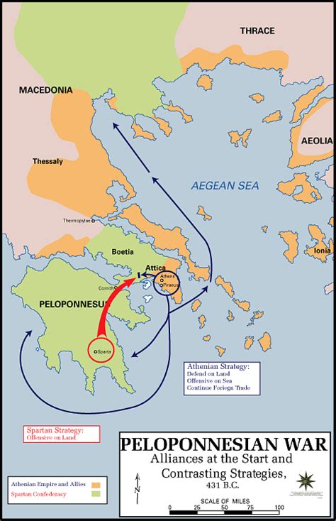 Map of the Peloponnesian War, Beginning (Illustration) - World History ...