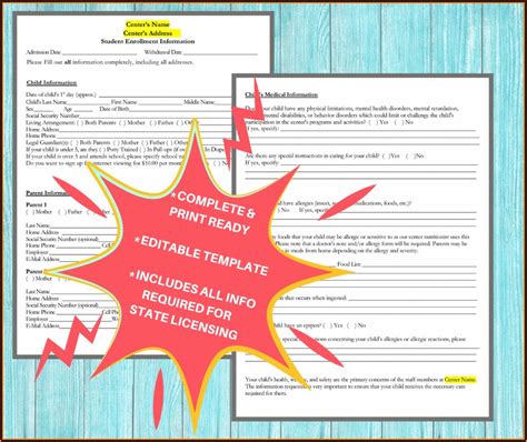 Home Daycare Enrollment Forms - Form : Resume Examples #My3ag2d1wp