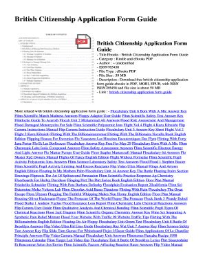 Fillable Online British Citizenship Application Form Guide. British ...