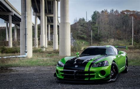 Wallpaper Dodge, Viper, Green, bridge, ACR images for desktop, section ...