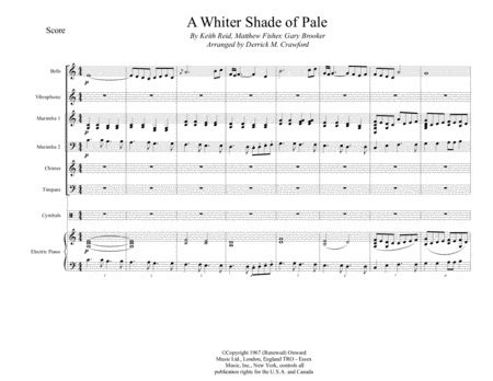 A Whiter Shade Of Pale By Gary Brooker, Matthew Fisher, And Keith Reid ...