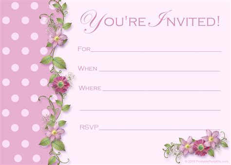 Free Pink Polka Dot Party Invitations - Printable Party Kits