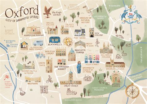 Illustrated Map of Oxford on Behance