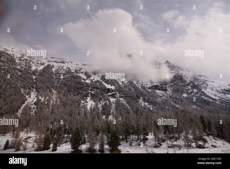 Nature view look through Bernina Express Stock Photo - Alamy