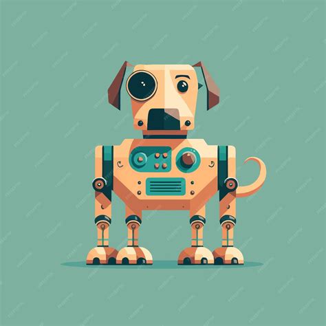 Premium Vector | Cute dog robot machine character logo mascot vector