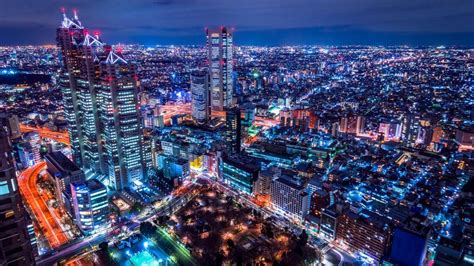 Tokyo skyline with the Shinjuku Park Tower at night - backiee