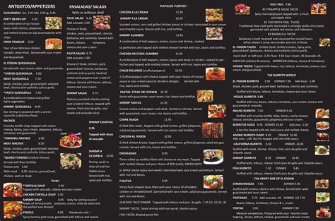 El Fogon Tacos & Beer Menu - Urbanspoon/Zomato