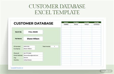 Client Database Excel Template