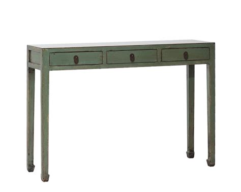 Olive Green 3 Drawer Console Table – NookDeco