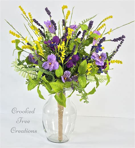 Pansy Bouquet Purple Bouquet Spring Arrangement Spring - Etsy