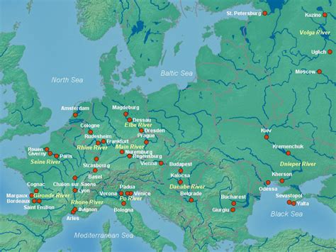 Unbelievable River Map Of Europe Concept - World Map Colored Continents